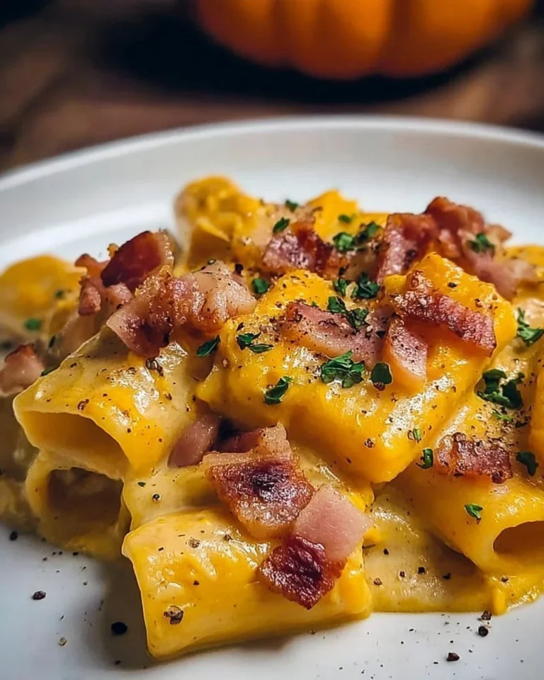 Paccheri à la Crème de Potiron et Speck, plat savoureux de pâtes italiennes